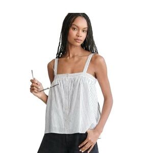 Jenni Kayne Striped White and Gray Camisole